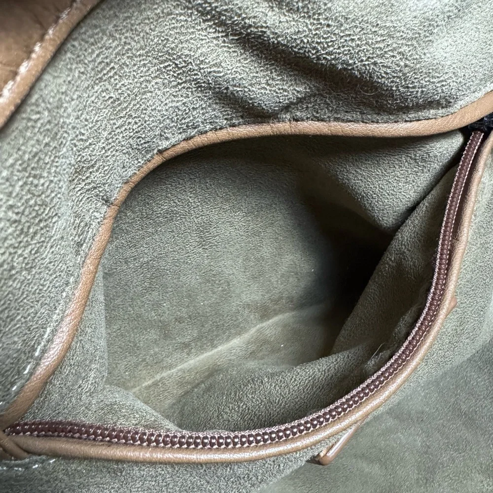 Mackage Declan‎ Hobo Bag Brown/Tan Soft Calfskin Leather Slouchy Boho Gunmetal